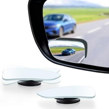 LivTee Blind Spot Car Mirror, HD Glass Frameless Adhesive Mount Wedge-Shaped