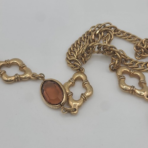 Vintage Avon Necklace Allegro Chain Pink Purple 28" - Picture 6 of 11