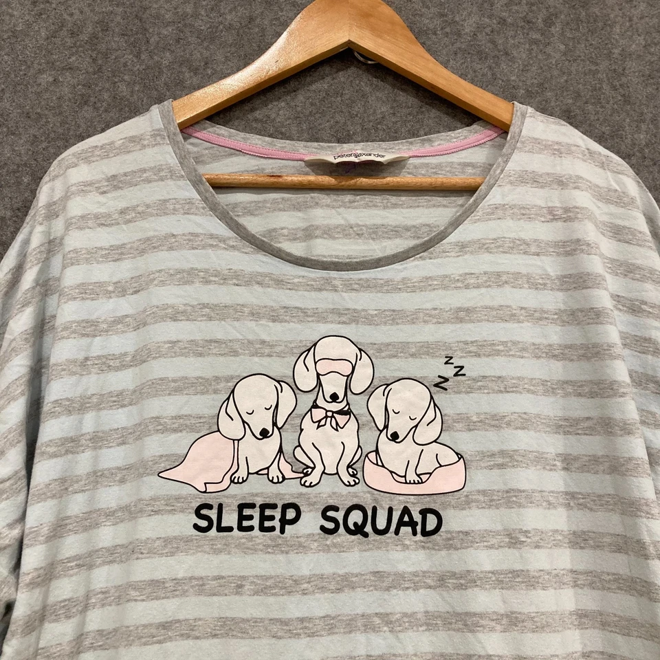 Vestido Peter Alexander Mujer Talla XL Gris Azul Rayas Manga Corta Algodón 21513 Foto 3 de 4