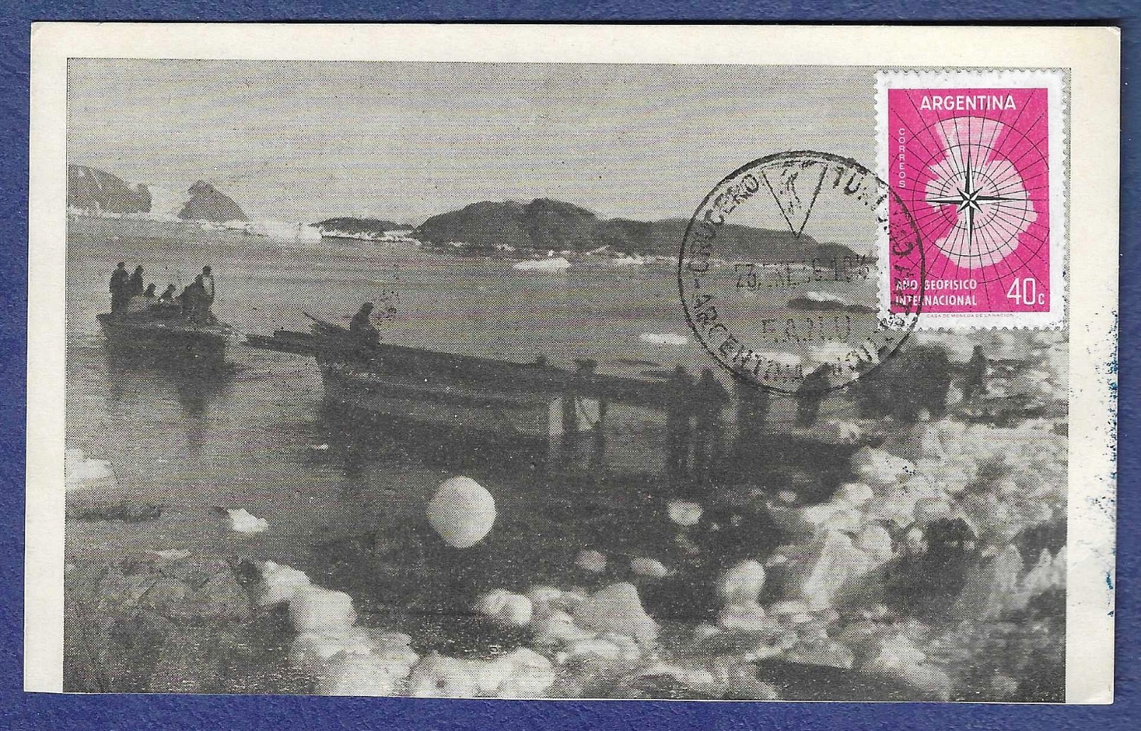 1959 Argentina San Martin Base Antarctica post card