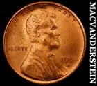 1950-S Lincoln Wheat Cent - Red Choice Gem Brilliant Unc  No Reserve  #K682
