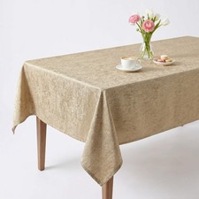 Taupe Jacquard Wedding Tablecloth Classic Polyester Dining Cover