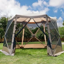 EVER ADVANCED INSTANT Pop up Screen House Tent for Camping 11.5 x 9.8 ft Gazebo