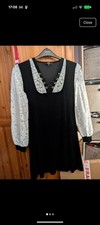 Banned Alternative Size Medium Dress With Lace Sleeves And Velvet