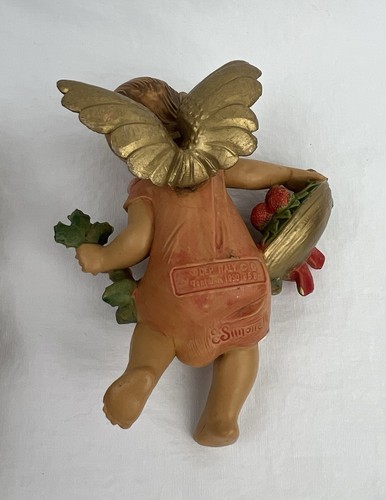 Vtg Italy Simonetti Fontanini Depose Cherub Fruits Angel Figurine Set of 2 1990 - Picture 5 of 13