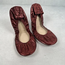 The Storehouse Flats Shoes Womens Size 9 REd Ballet Foldable Leather