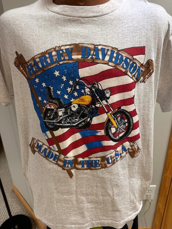 VINTAGE HARLEY DAVIDSON MADE IN THE U.S.A. T-SHIRT LARGE FUN-WEAR 1980'S