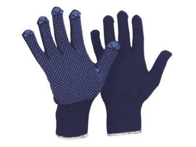 Strick Arbeitshandschuhe mit Noppen für optim. Grip Baumwollhandschuhe, Gr. 6-11