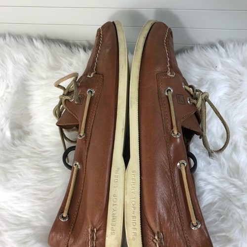Sperry Authentic Original Boat Shoes Flat Heel Brown Leather Moccasin Mens 11.5 - Picture 5 of 7