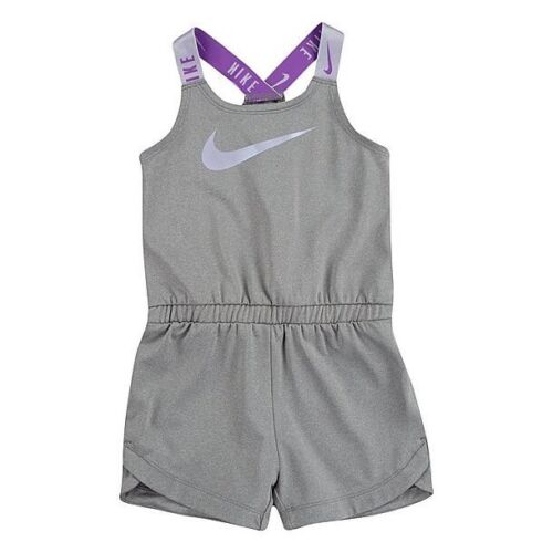 Nike Girls Size 6 Grey Shorts Romper One Piece Tank Shortall Adorable Gray