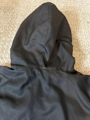 Reebok Raiders Black Fleece Lined Nylon Authentic NFL Sideline Jacket w Hood -L - Picture 10 of 19