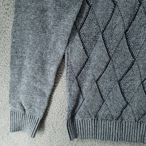 Method Herren M Baumwolle Pullover V-Ausschnitt grau Rautenmuster langarm - Bild 7 von 17