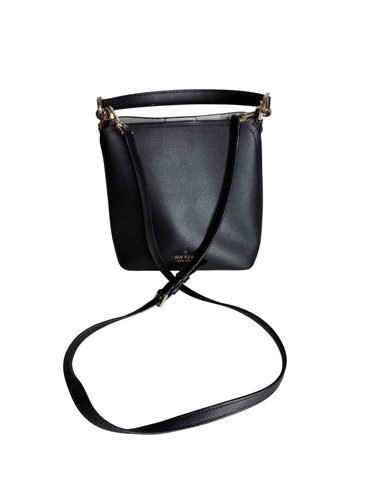 Kate Spade Umhängetasche schwarz Leder mit abnehmbarem Riemen & oberem Griff - Bild 9 von 12
