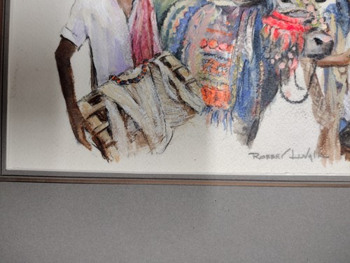 Robert Luvall (NY/American, 1887-1959) Mixed Media on Paper Orientalist Scene - Picture 5 of 7