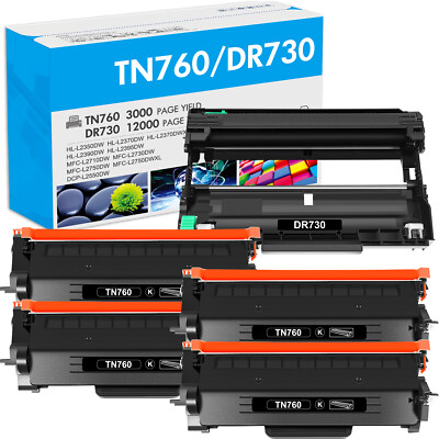 TN760 Toner DR730 Drum Compatible for Brother HL-L2370DW MFC-L2717DW TN-760 Lot