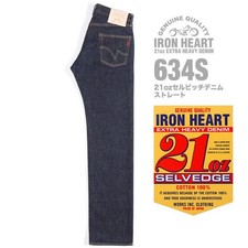 IRON HEART 624S 21oz Selvedge Denim Straight 38 inch Men Cotton 100% New Japan