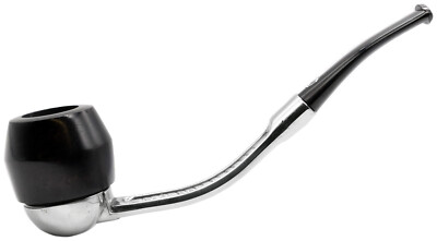 Falcon Standard Bent Stem Pfeife mit einer glatten dunklen Bulldog Bowl