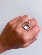 925 Sterling Silver Ring, Silver Statement Ring, Adjustable Ring, Chunky Ring