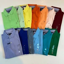 NWT Tommy Hilfiger Men's THFLEX Slim Fit Short Sleeve Mesh Polo Shirt 33 Colors