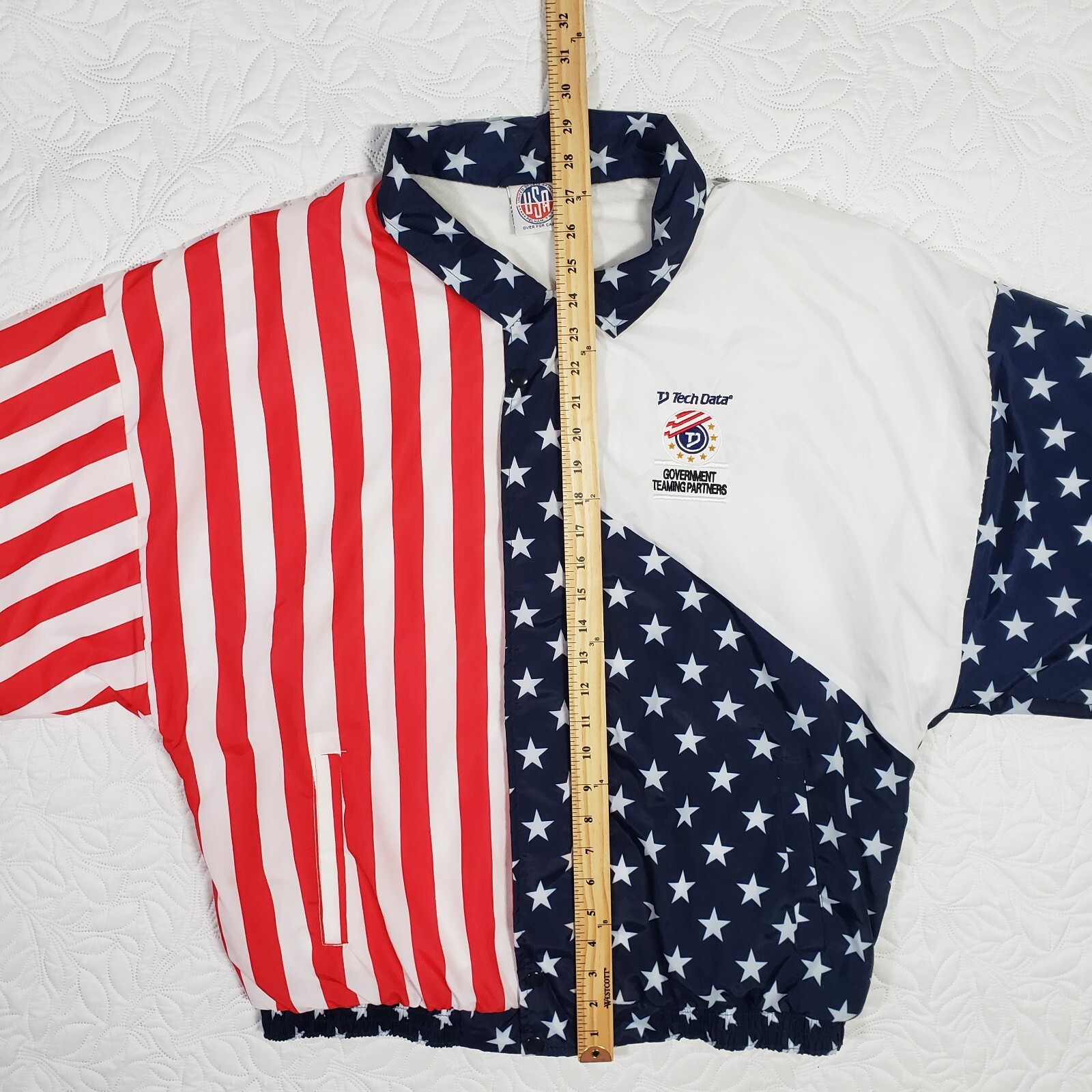 Vintage Tech Data Jacket Size Large American Flag… - image 18