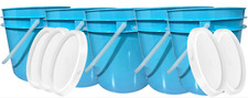 1 Gallon Bucket pail with Lids - Food Grade - BPA Free Aqua color  Pack of 5 