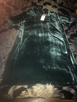 eileen fisher green velvet dress Eileen Fisher Emerald Green Velvet Two Piece Set – Community Thrift and  Vintage main image 0