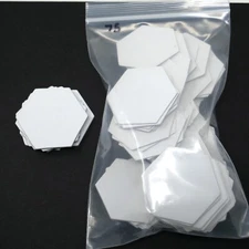  X75 - Blank 2” Hexagon Hex Board Game Tiles Markers D&D Uncoated 1mm