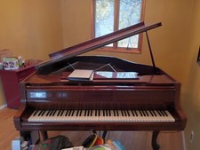 Zimmermann Vintage Grand Piano Mahogany Wood w/Bench Furniture Gift p/u NY 11782