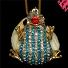 New Blue Crystal Fairy Tale Crown Frog Fashion Women Pendant Sweater Necklace