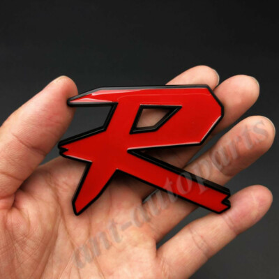3D Metal R Racing Car Trunk Rear Fender Emblem Badge Decal Sticker Type Sport