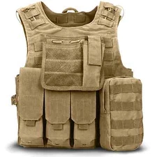 Military Tactical Vest Air Soft Paintball Molle Plate Carrier Combat Play Vest