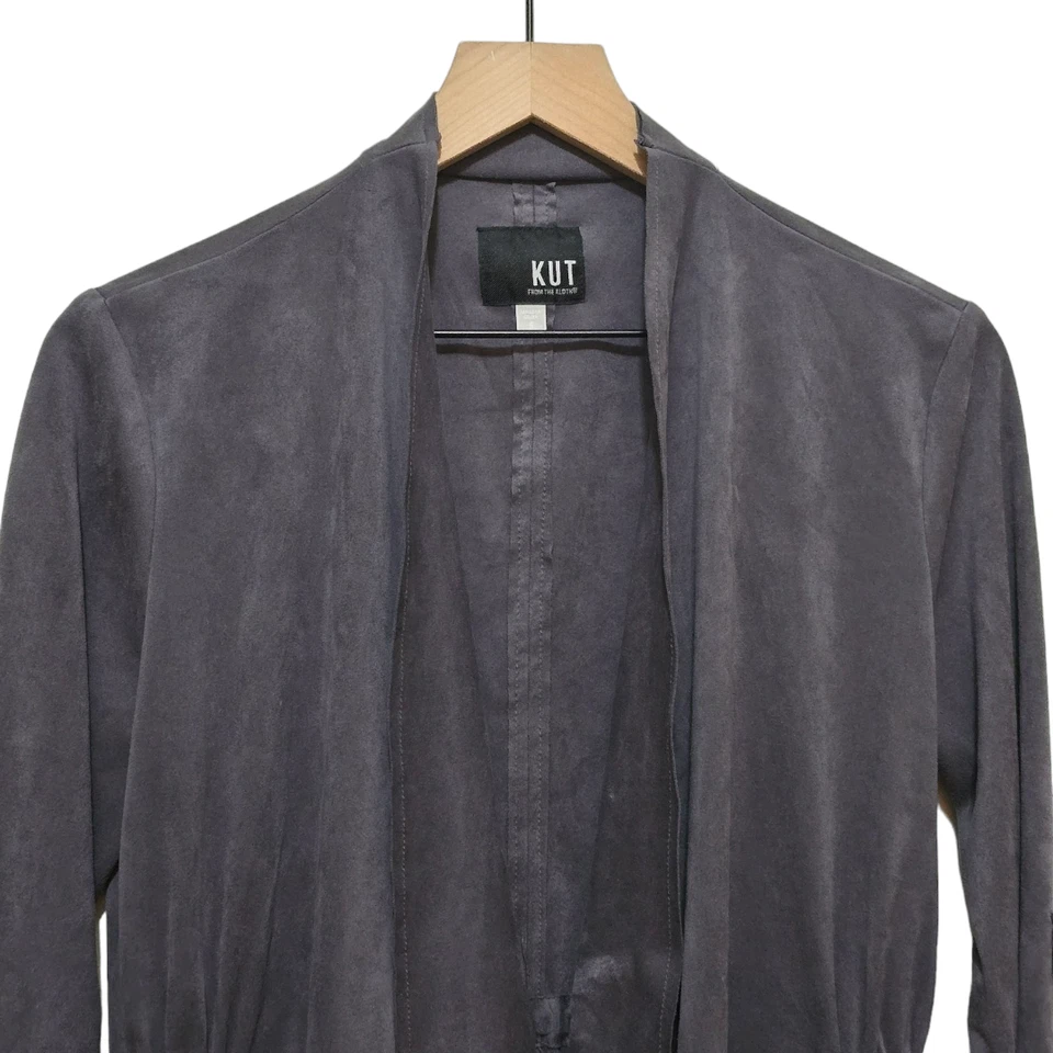 Chaqueta de gamuza sintética Kut From The Kloth Dianne en gris oscuro talla S Foto 4 de 4
