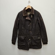 Barbour Stockyard Wax Fleece Jacket Brown Wax Waterproof Country Coat Size Uk 12