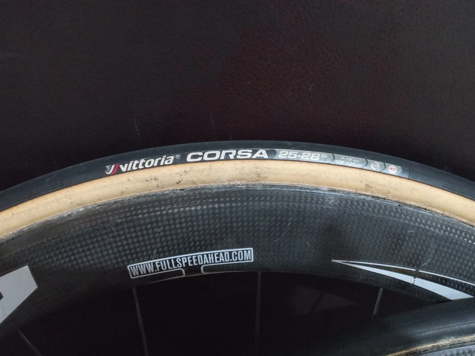 FSA RD488 50mm deep carbon tubular rim brake wheelset aero lightweight 10 speed - Image 2 of 2