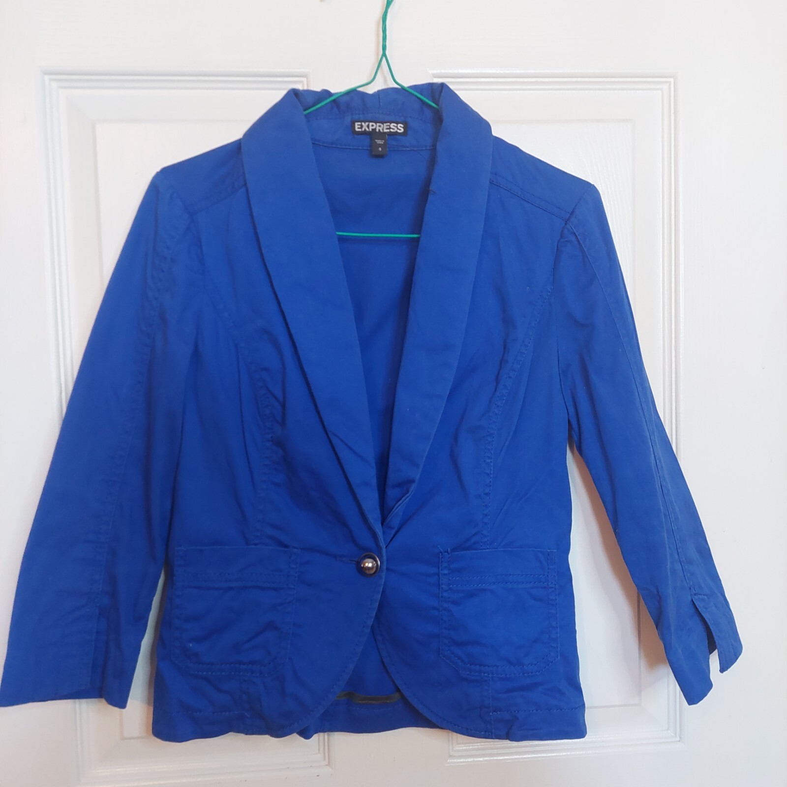 Express Cobalt Blue One Button Blazer Three Quart… - image 1