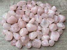 Grade A  Medium Rose Quartz Tumbled Stone, 0.75-1.25" Rose Quartz Crystals