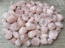 Grade A++ Medium Rose Quartz Tumbled Stone, 0.75-1.25" Rose Quartz Crystals