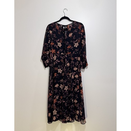 I.Madeline Passionate Love Black Floral Print Midi Dress Cottagecore Romantic M - Bild 19 von 23