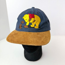 Vintage Winnie the Pooh Hat Strap Back Disney Pinecone Strap Back Dad Cap Blue