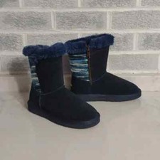 Lamo Suede Women's Water and Stain Resistant Boots Willow Blue Faux Fur Size 6