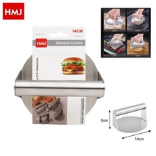 Pressa Hamburger Acciaio Inox 14cm Burger Smasher Utensile Cucina Premium hmj