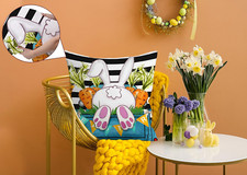 Easter Pillow Covers 18X18 Set of 4, Decorative Easter Pillow Covers Bunny Eg...