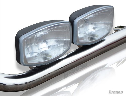 Roof Bar + LED + Spot Lights For Foden Alpha Low Cab Truck Lamps Stainless Steel - Picture 9 of 9