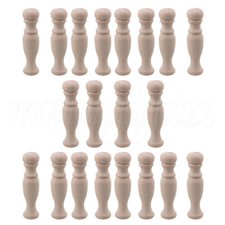 20PCS Unfinished Wood Craft Spindle Decorative Art Wood Spindles 7.2x1.8cm
