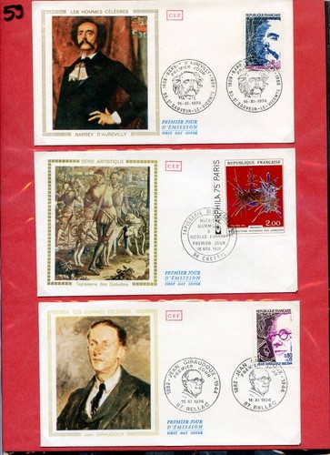 Lot De 4 Enveloppes Premier Jour P.A.C. France Année 1977 – Timbre Oblitéré FDC