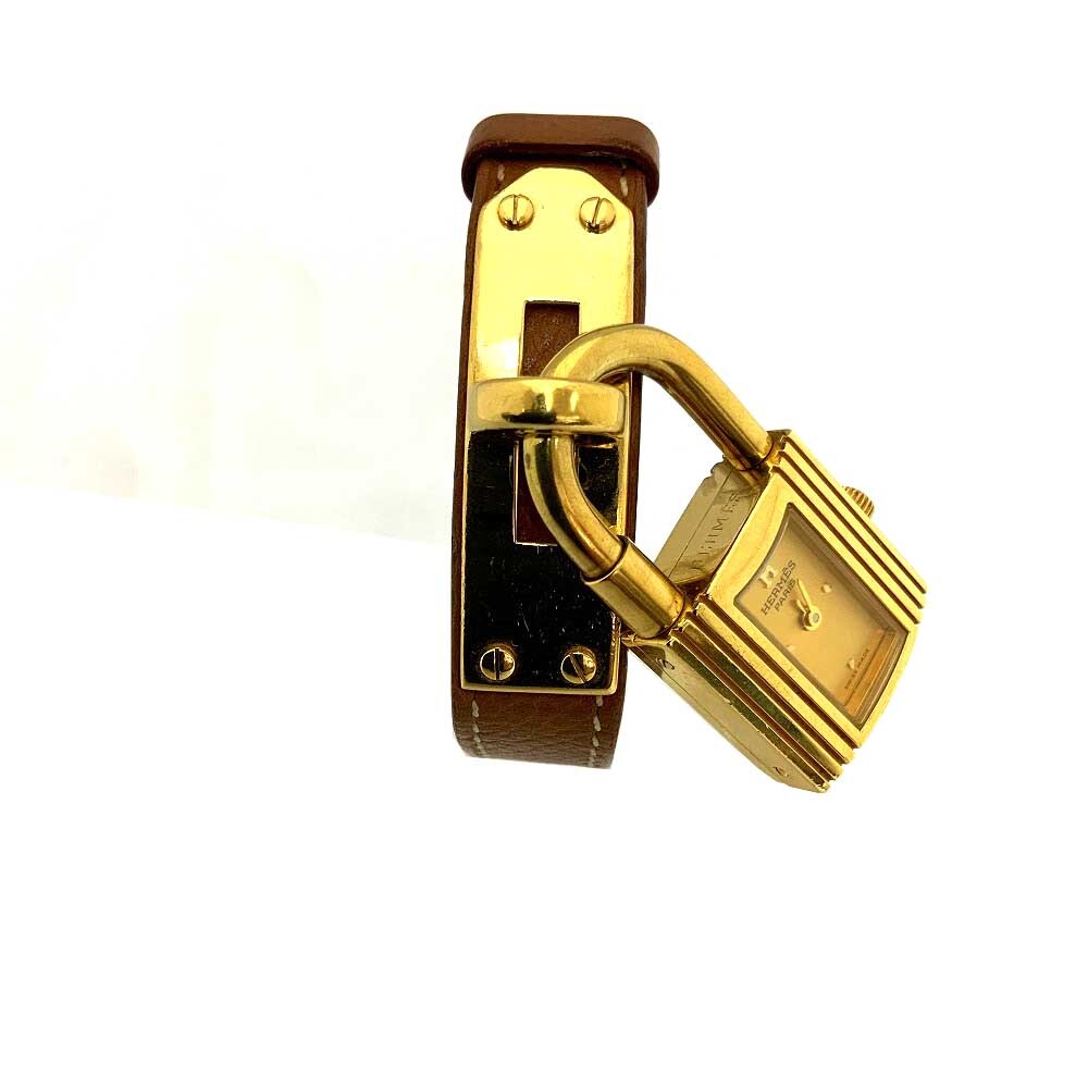 ❤️ HERMES SWISS KELLY LOCK WATCH GOLD PLATED STAINLESS STEEL WATCH by: Hermes s-l400.jpg main image 4