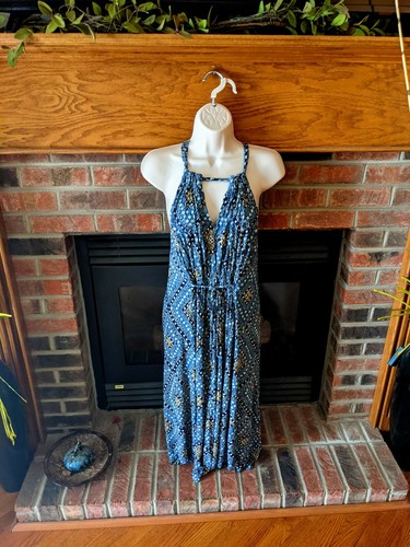 Lucky Brand Blue Halter Dress Women 
