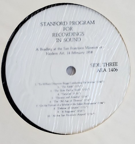 Yvor Winters Reading At Stanford Vintage Record Lp - Picture 6 of 7