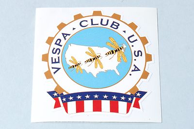 Dekor Aufkleber ''Vespa Club USA'' - Amerika America US V50 PK PX GL Sticker Klub