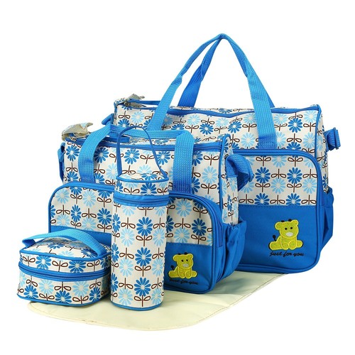5PCS Baby Diaper Bag Travel Mom Mummy Maternity Changing Pad Nappy Tote Bags Kit - Picture 3 of 27